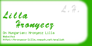 lilla hronyecz business card